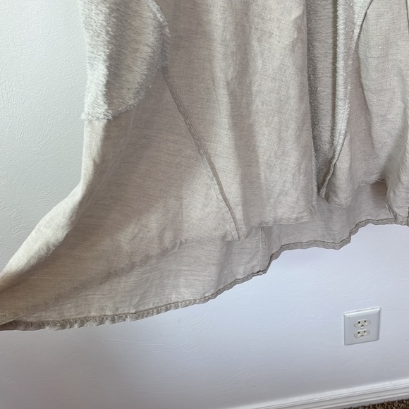 Anthropologie Maeve Dress Patchwork Linen Blend Raw Edges Nubby Women M - Picture 4 of 10